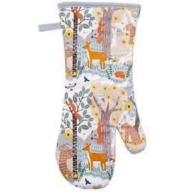 7wwd02 Ulster Weavers Wildwood Forest Animals Cotton Polyester Padded Long Oven Mitt