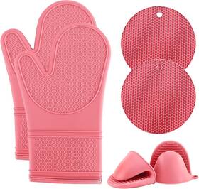 Unbanded 192598209368 Silicone Oven Mitts- Heat Resistant Gloves With Soft Quilted Lining