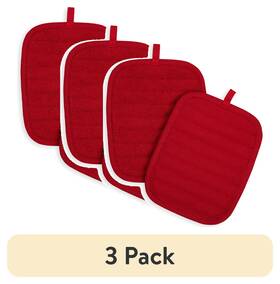 Unbanded 460293994057 3 Pack Cotton Pot Holders 2 Piece 7 In X 9 Red