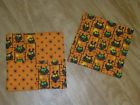 Unbranded Halloween Owls Handcrafted Potholders Set Of Orange Free Shipping