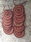 Unbranded Set Of Braided Chair Padsjute Red Green Tan Aberdeen