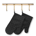 Us10940bl Etechmart Cotton Oven Mitts With Silicone Heat Resistant Quilted Microwave
