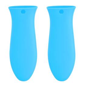 Uxcell 639664944780 2pcs Silicone Hot Handle Holders Cast Iron Skillet Covers Blue