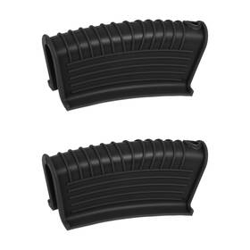 Uxcell 724117550509 2pcs Silicone Assist Hot Pan Handle Holder Skillet Cover Pot Black