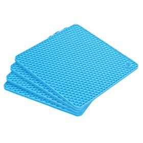 Uxcell 745065682609 Silicone Trivet Mats 4pcs Hot Pads Pot Holder For Countertop-blue