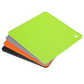 Uxcell 745065682821 4pcs Silicone Pot Holder Trivet Mat Hot Pads-black/light Grey/green/orange