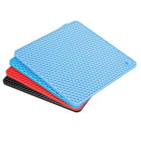 Uxcell 745065682845 4pcs Silicone Pot Holder Trivet Mat Hot Pads-black/red/blue/light Blue