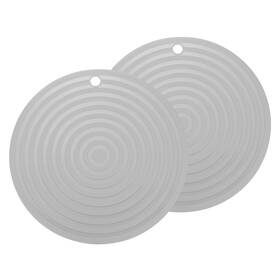 A24121800ux1929 Uxcell 2 Pcs Silicone Trivets Mats For Hot Pots And Pans 9 Inch Round Light Grey