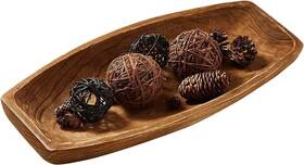 A2090019b Uziass Wood Dough Bowl 17.25 Inch X 8.8 Hand Carved Wooden 17.75 W 2.25 H Brown