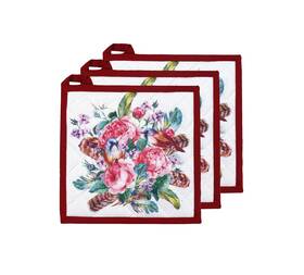 Veikery 737706416308 Oven Pot Holders 100% Cotton 7x7 Inches 3 Packs Perfect For Cooking Baking
