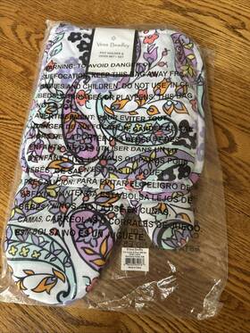 23961-14926 Vera Bradley Pot Holder And Oven Mitt Set In Cotton Maddalena Paisley Soft Nwt
