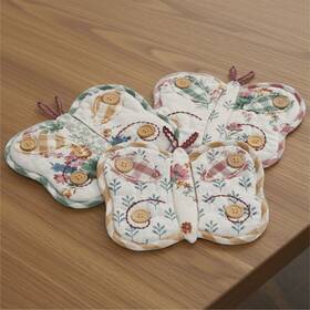 Vhc 840233953908 Rosehill Cottage Butterfly Shaped Cotton Pot Holder Set Of 3