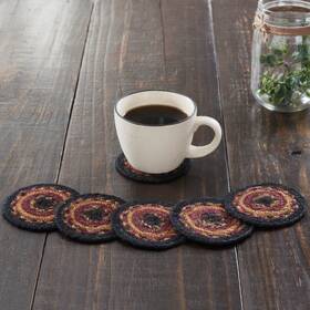 81773 Vhc Brands Primitive Coaster Set Of 6 Yellow Heritage Farms Kitchen Table Decor