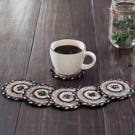 81859 Vhc Brands Farmhouse Coaster Set Of 6 White Sawyer Mill Jute Kitchen Table Decor