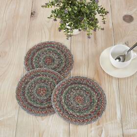 83525 Vhc Brands Farmhouse 8 In Trivet Set Of 3 Green Multi Jute Kitchen Table Decor