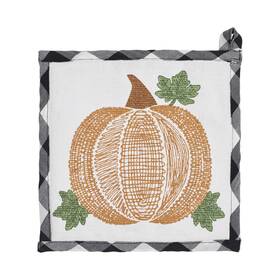 84006 Vhc Brands Pumpkin Fall Table Trivet 8x8 Buffalo Check Seasonal Thanksgiving Kitchen Decor