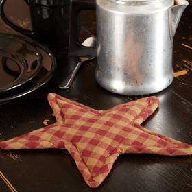 Vhc Brands 840233966199 Burgundy Star Trivet Shape 10 Set Of 3