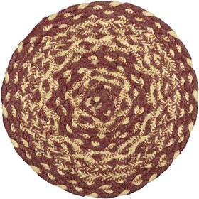 Vhc Brands 841985083189 Classic Country Primitive Tabletop And Kitchen Jute Red Trivet Burgundy Natura