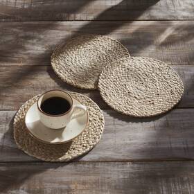 84797 Vhc Brands Natural Jute Trivet 8 Inch Diameter Set Of 3