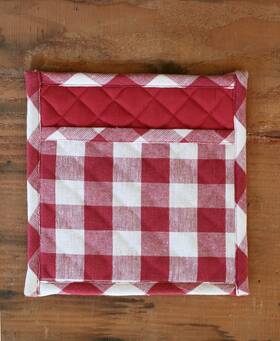 6052 Victorian Heart Pot Holders Set Of 2 Red Buffalo Check Country Farmhouse Kitchen Decor