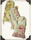 Victorian Trading Shabby Chic Vintage Floral Print Oven Mitts Set Of 3 100 Cotton Free Ship Nib 792923229841