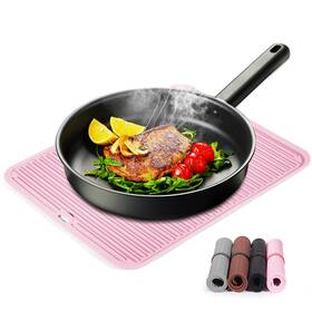 Wt-08 Vifenyuo Silicone Trivet Mat Extra Large Heat Resistant Non-slip Pot Pink
