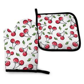 70d6rpr69ifsfb9 Vunko Hc-#70d6rpr69ifsfb9 Red Cherry Oven Mitts And Pot Holders Sets Heat Resistant Gloves With Non-slip