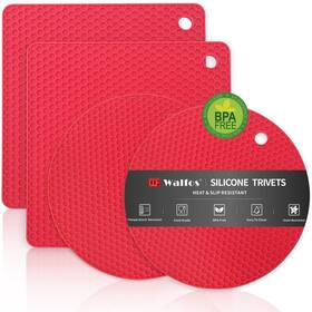 Join-1114-135 Walfos Silicone Trivet Mats - 4 Heat Resistant Pot Holders Multipurpose Non-