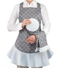 Waverly 2 Piece Hostess Set Apron Hanging Kitchen Towel In Grey 042887212688