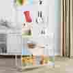 Wayfair Basics Bakers Rack Workstation With Rubberwood Top 5408381715240