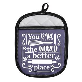 Wcgxko 792323679154 Baker Gift Baking Oven Pads Pot Holder With Pocket You Bake The World A Place