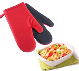 15602270 Westmark 2 Kitchen Oven Gloves 10.4 X 6.3 1.8 Inches Red/black