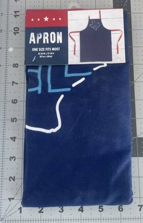 White 042887444485 Texas Inch Hey Yftall Blue And Red Apron 32 X 27 100% Cotton New