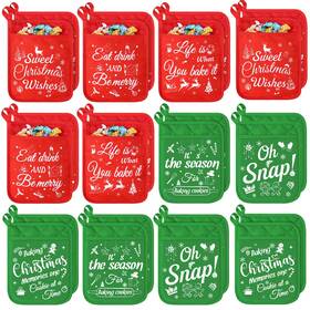 Jizh-willbond-26398 Willbond 24 Pieces Christmas Pot Holders With Pocket Red Holder Kitchen Hot
