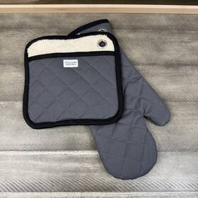 9249944 Williams-sonoma Grilling Oven Mitt And Potholder Sets Gray Set/2 Flaw Read Nwot