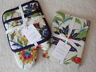 Williams Sonoma Iznik Kitchen Towels Matching Oven Mitt Potholder Set