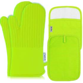 Win Change 614324250081 Oven Mitts And Pot Holders Sets With Silicone Heat Resistantoven H