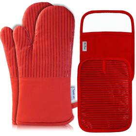 Win Change 614324250098 Oven Mitts And Pot Holders Sets With Silicone Heat Resistant
