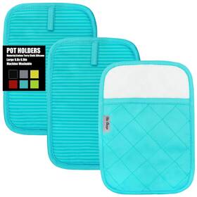 Win Change 614324250128 Silicone Pot Holders Sets Heat Resistant Oven Mitts Oversize With Pockets Non