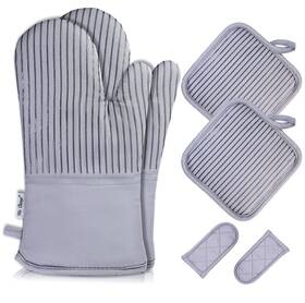 Win Change 614324251491 Oven Mitts And Potholders Bbq Gloves-oven Pot Holders With Recycled