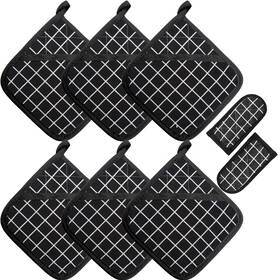 Pads-6 Win Change 614324252412 Heat Resistant Potholders Hot Kitchen Set With 2 Pan Handle Trivet