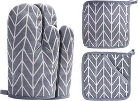 Win Change 614324252825 Oven Mitts And Potholders Bbq Gloves-oven Pot Holders With B-grey