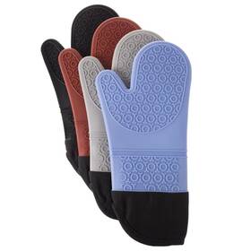 69o-08-mitt Windsor Home Silicone Oven Mitts Extra Long Quality Heat Resistant With Quilted Lining And By