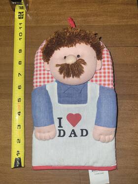 19412 Winfeild Trading New Hotmit Kit Kitchen Friends Oven Mit I Love Dad Yarn Hair Gift Decorative