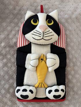 Winfield Trading 768889014401 Company 3-d Cat Holding Fish Pot Holder Oven Mitt Vintage