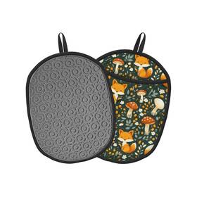 716939009 Woaidy Dpg7d Fox Pot Holders And Hot Pads 2 Pack Heat Resistant To 500 F Non-slip Silicone