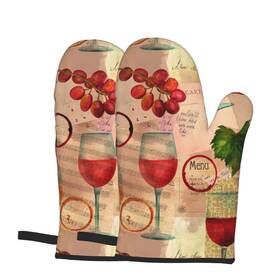 Grgl7kgk-421205953 Woaidy Watercolor Wine Glasses Grapes Oven Mitts/gloves 1 Pair For Home Kitchen Cooking