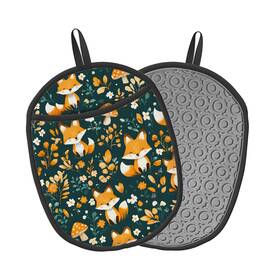 Woaidy Jss2gdg-700969410 Fox Silicone Pot Holders Set Of 2 Heat Resistant Up To 500 F Nonslip Kitche