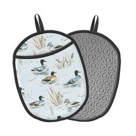 Woaidy Jss2gdg-700969664 Duck Silicone Pot Holders Set Of 2 Heat Resistant Up To 500 F Nonslip Kitch