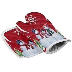 Gwc20240826-shzf04965stgawoh Wohuny Christmas Kitchen Oven Gloves Snowman Snowflake Xmas Trees 11x6 Inch 8x8